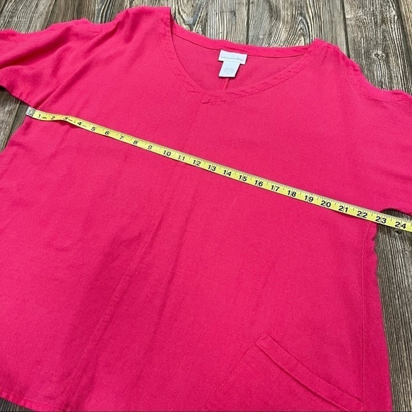 SOFT Surroundings Pink Shirt Cotton Blouse Petite Medium - Picture 8 of 10